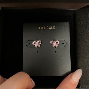 Pink Bow Earrings
